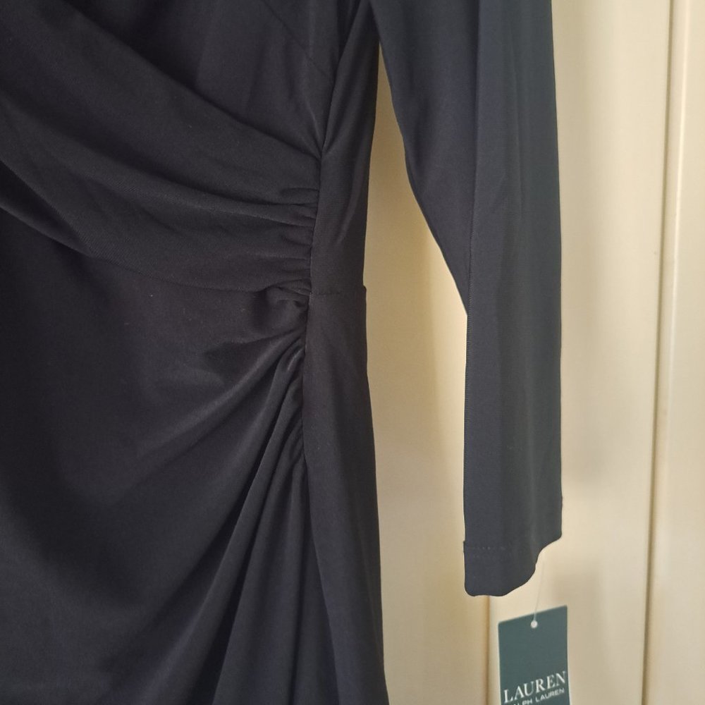 NWT Lauren Ralph Lauren women's black surprise sheath dress Size 10P - Picture 2 of 10